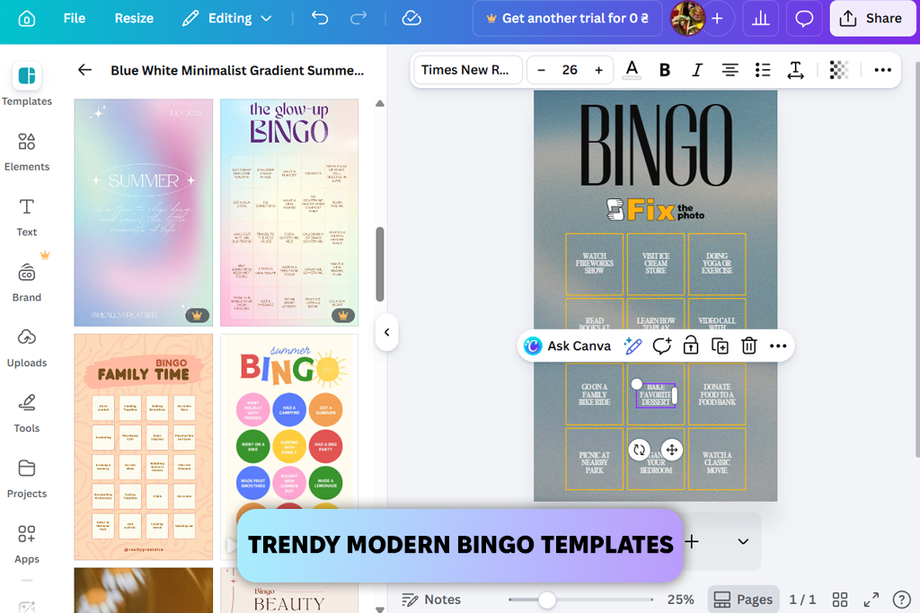 canva bingo card generator