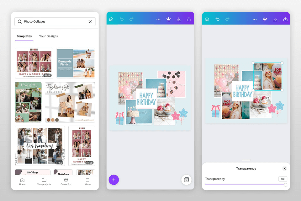 canva واجهة تطبيق مجمعة عيد الميلاد