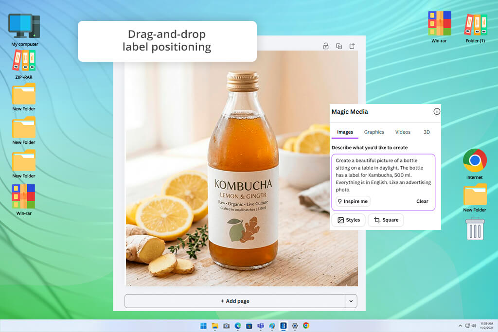 canva bottle mockup generator