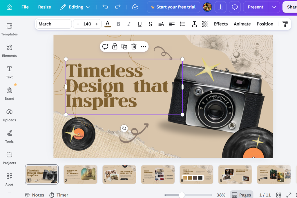 canva college project presentation tool