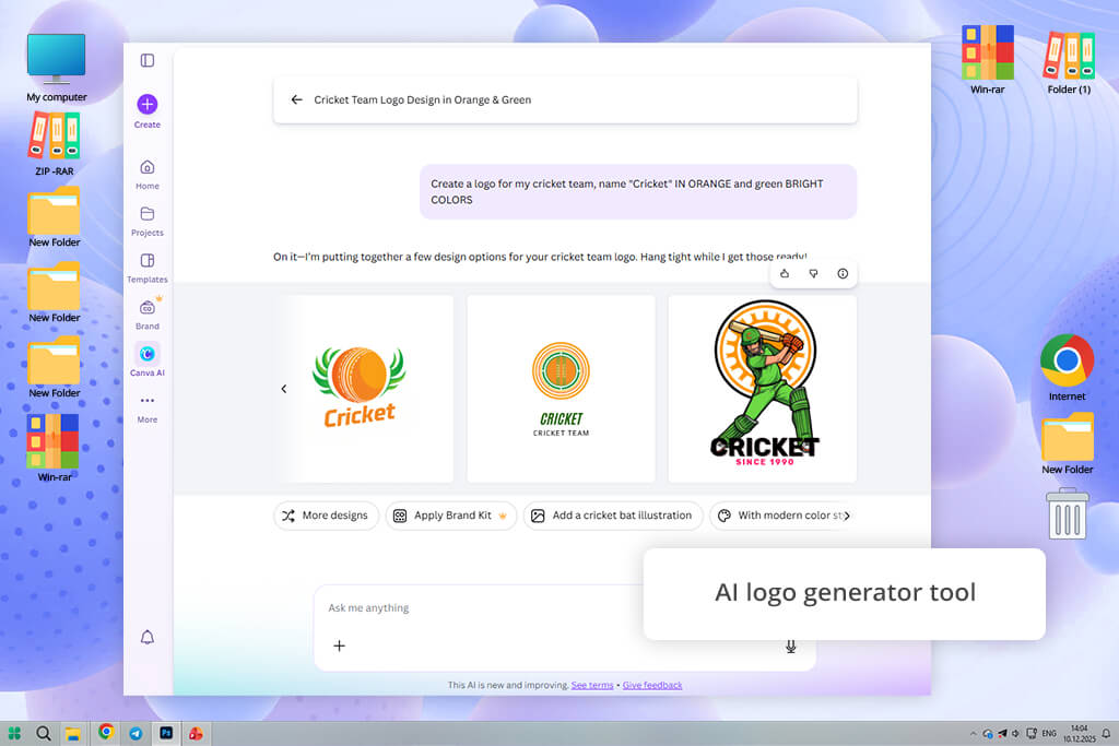 canva cricket logo maker