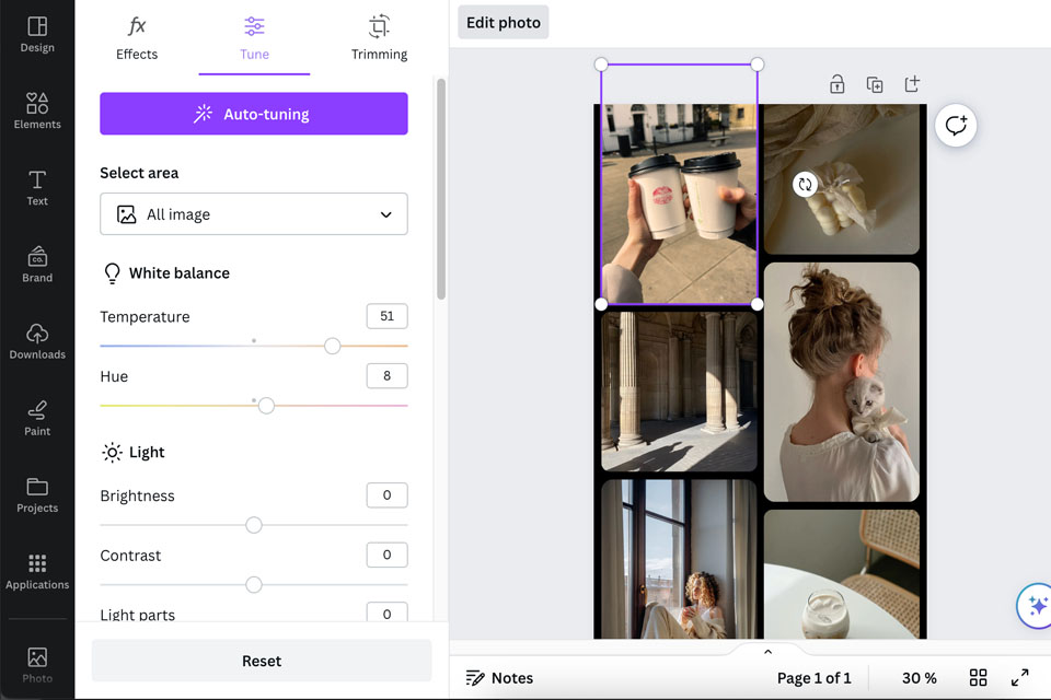 canva free collage maker interface