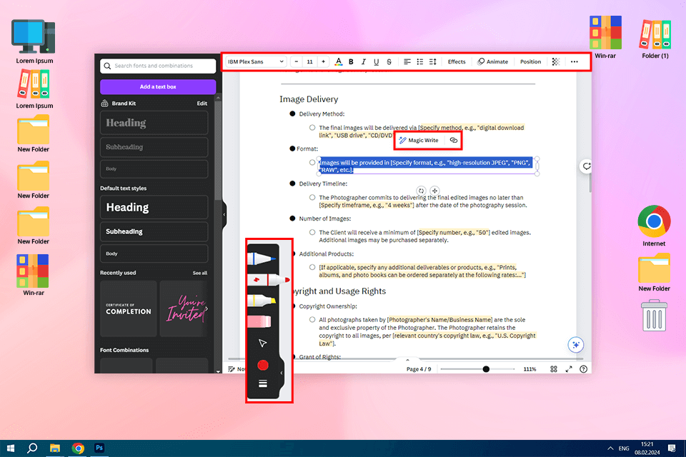 canva free pdf filler