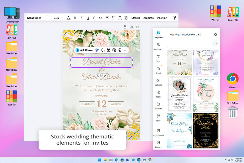 canva free wedding card maker