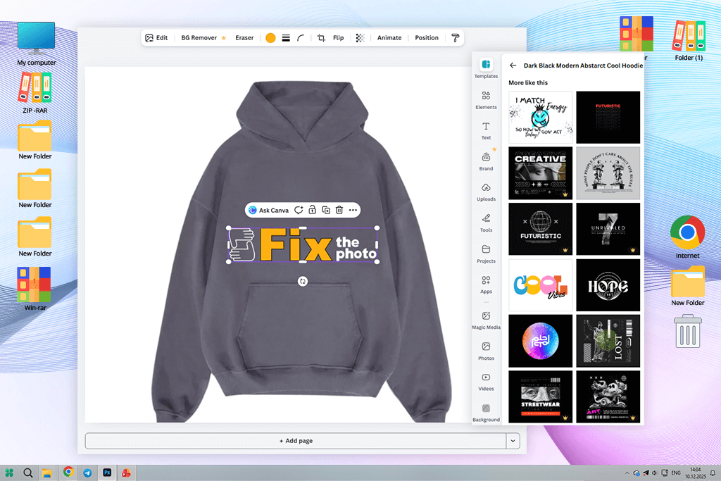 canva hoodie design software