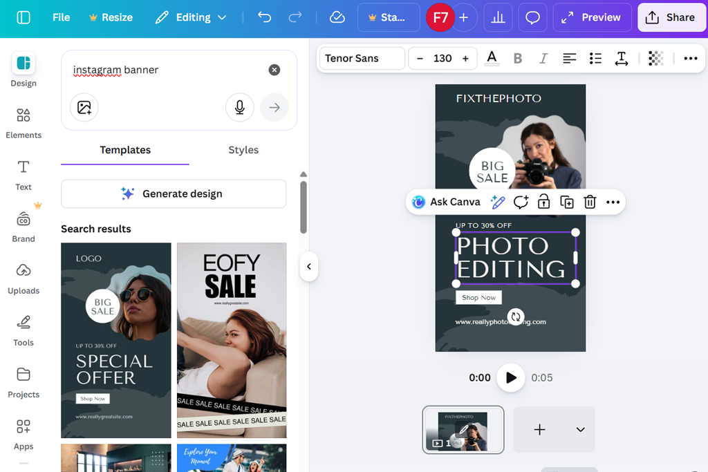 canva instagram banner maker