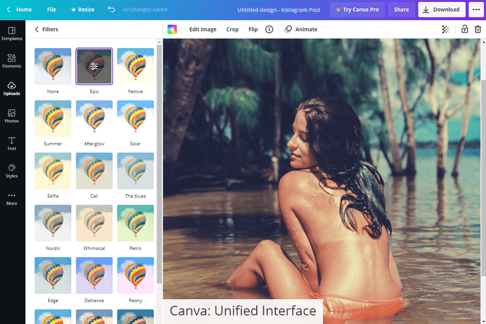 canva interface