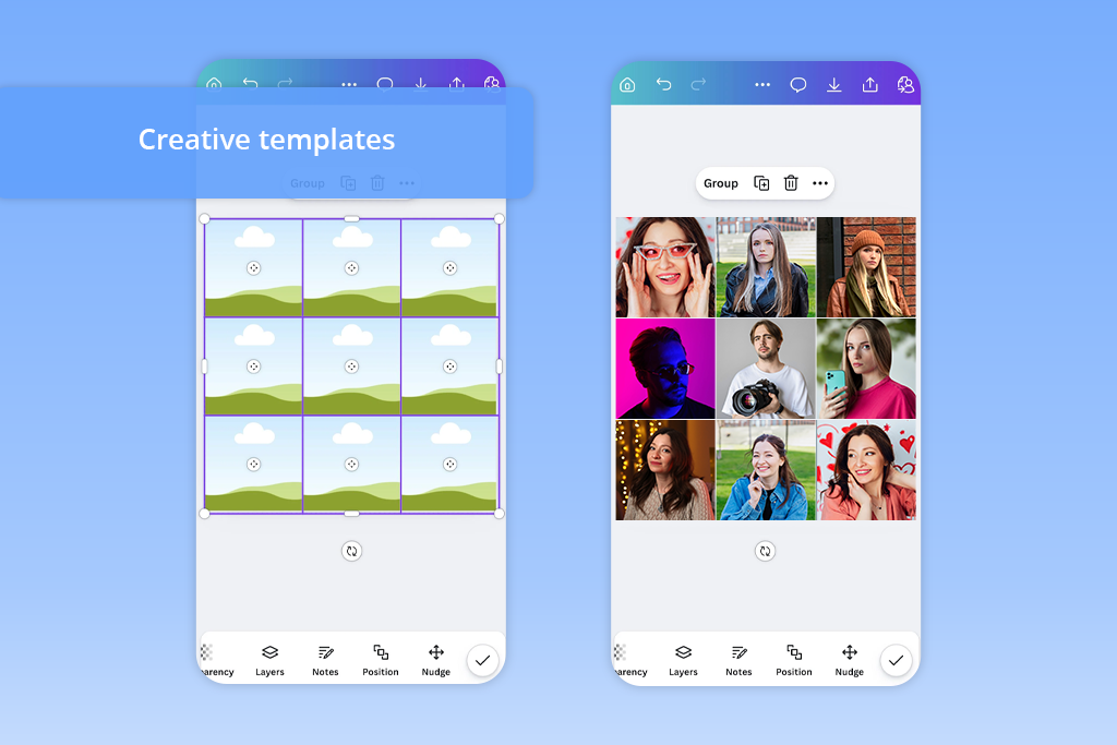 canva photo grid maker interface