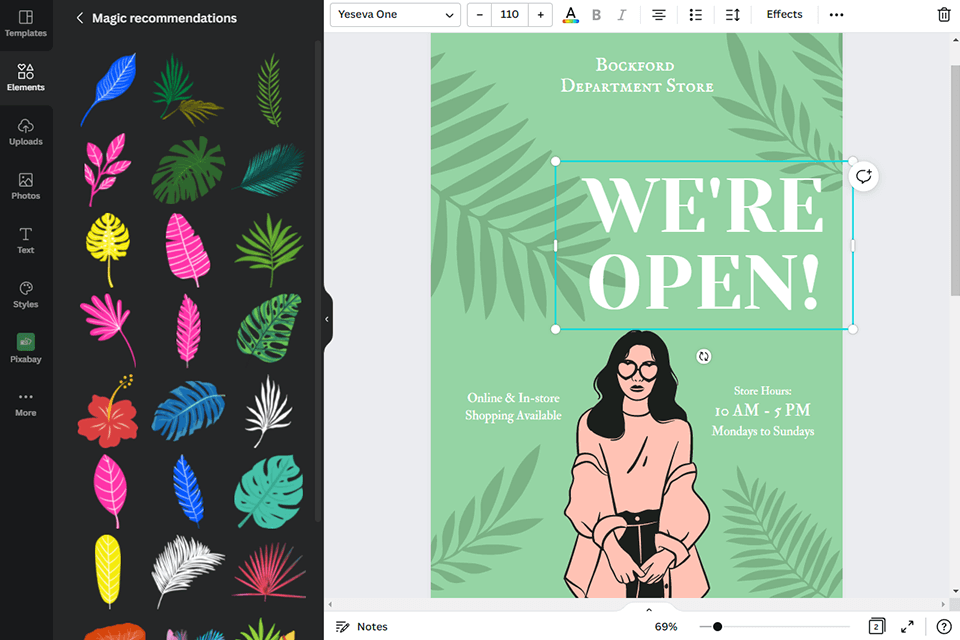 canva الواجهة