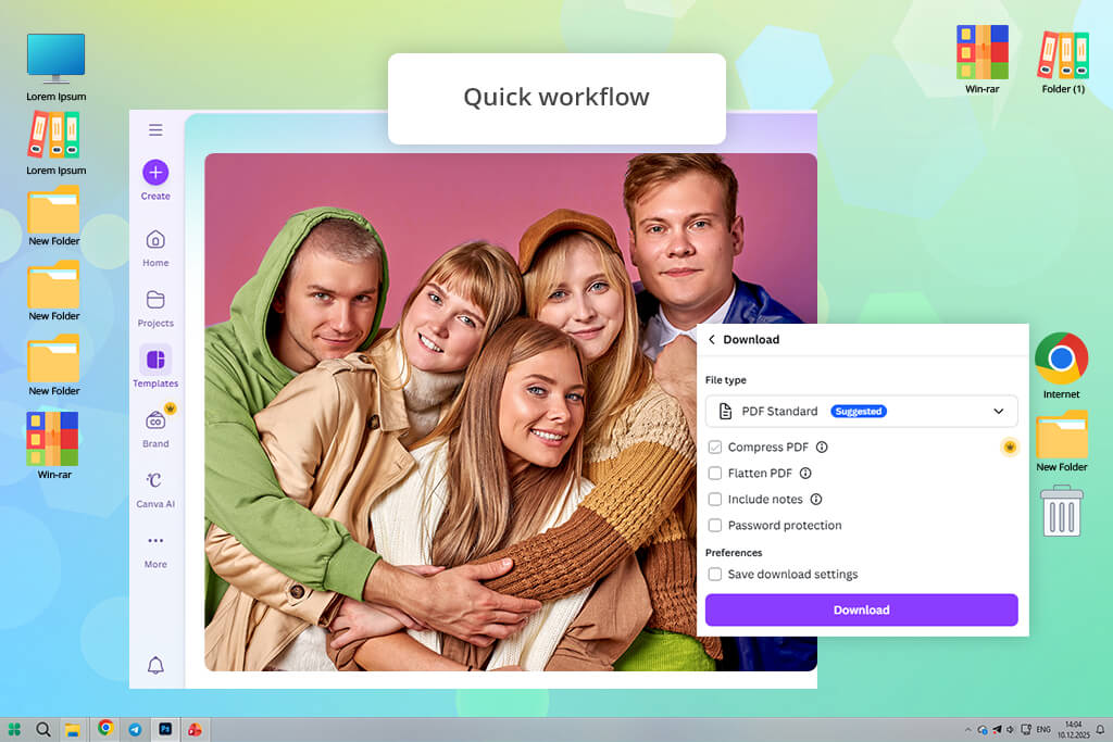canva software interface