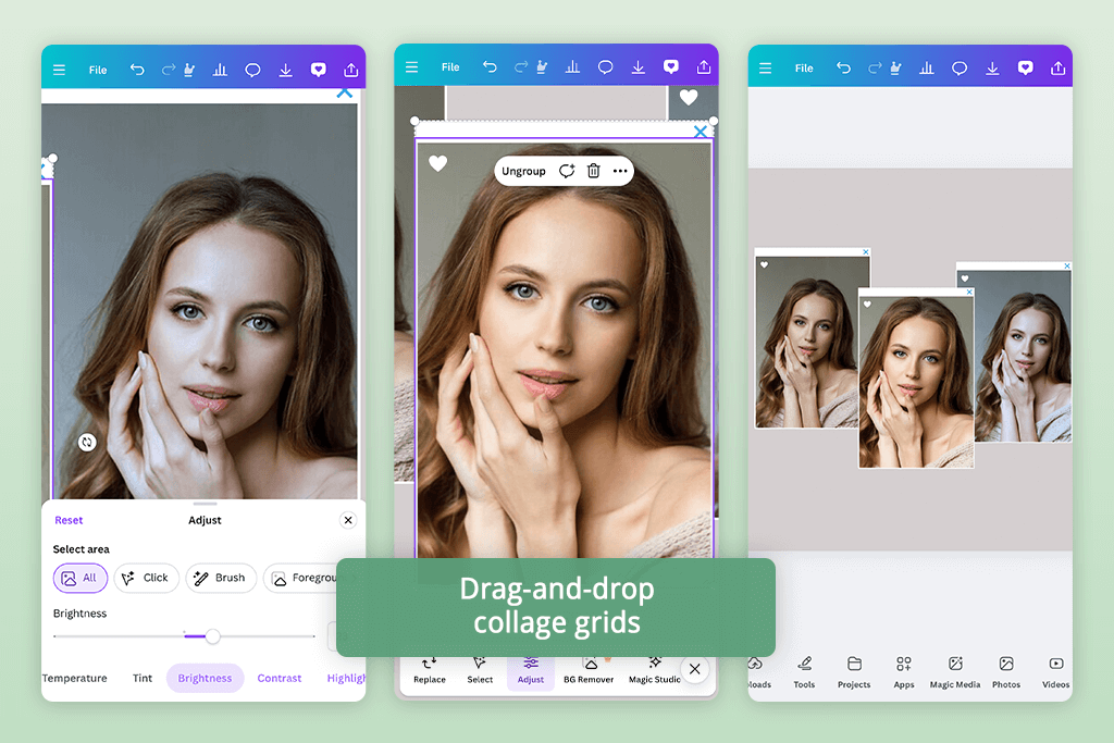 canva split screen photo app