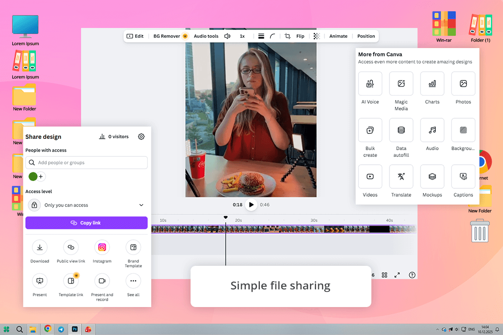 canva split screen video editor