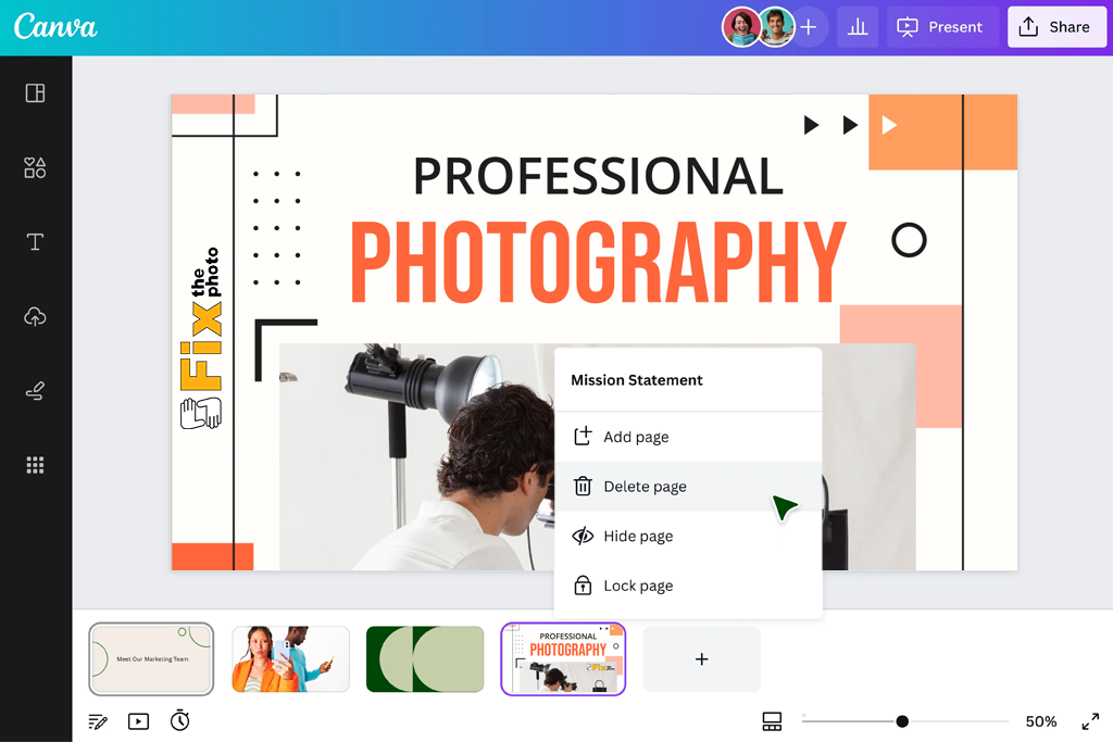 canva to delete pages from pdf