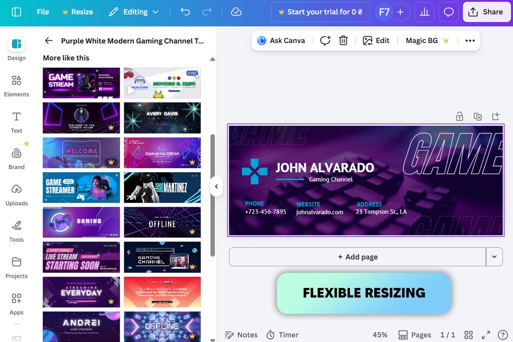 canva interface