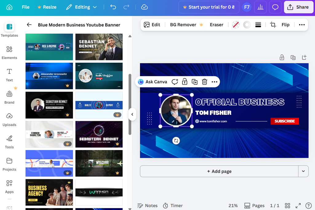 canva youtube banner generator