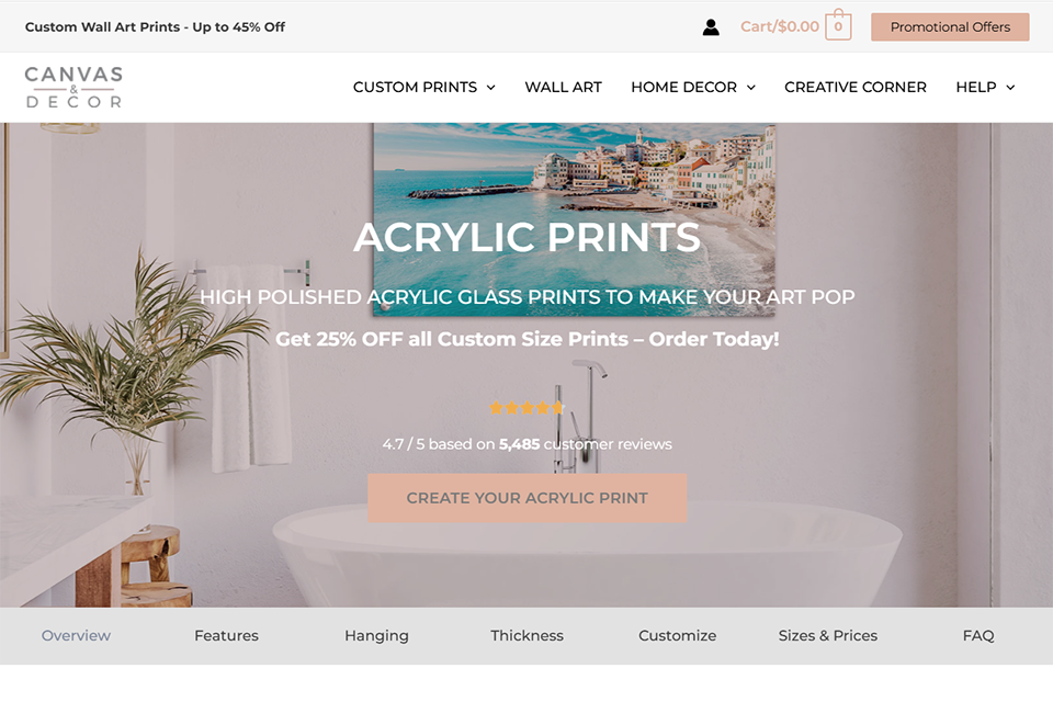 canvasndecor acrylic photo printing
