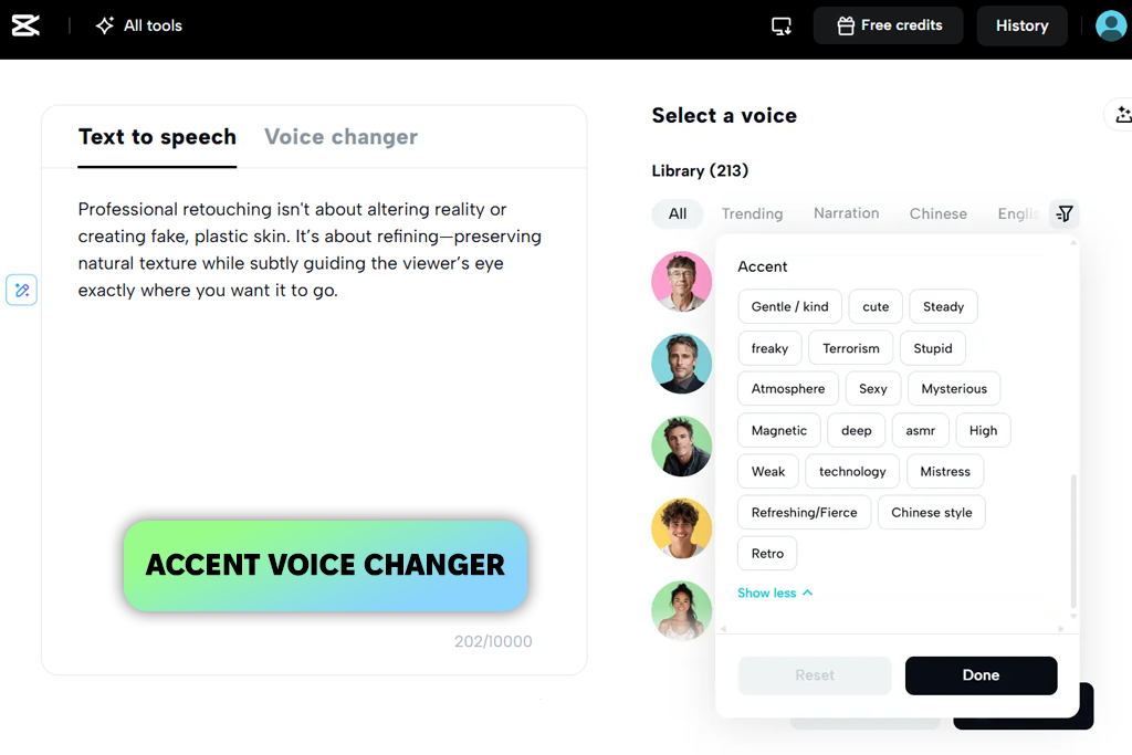 capcut ai accent generator