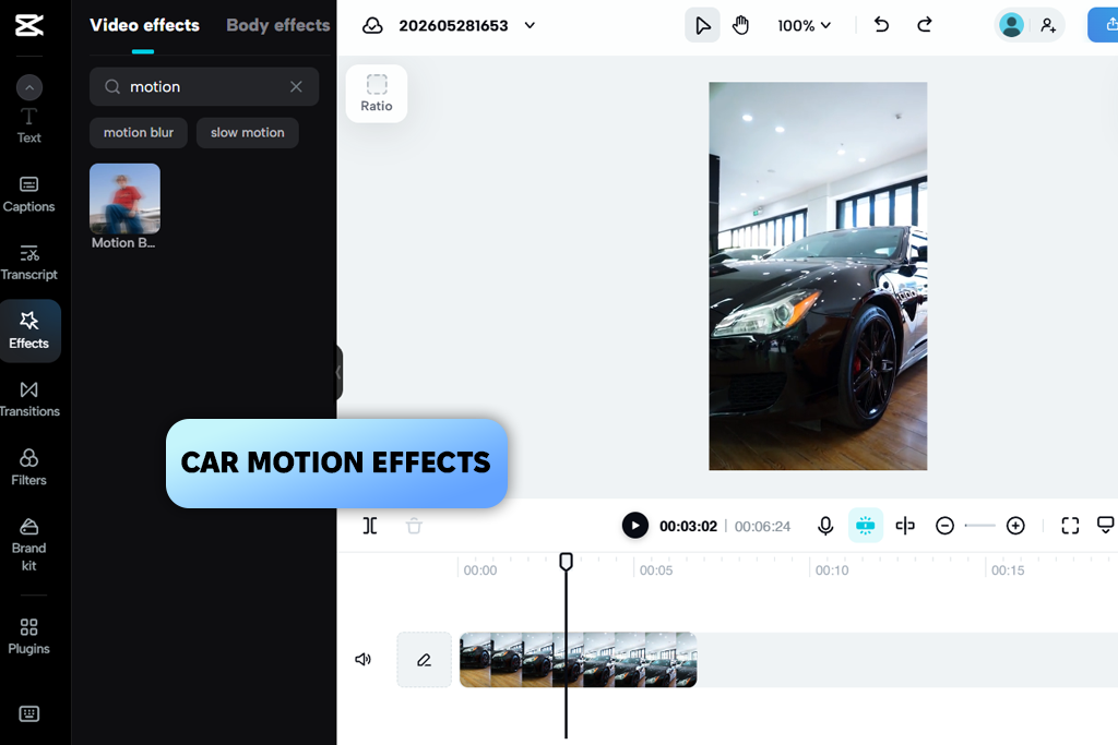capcut ai car video generator