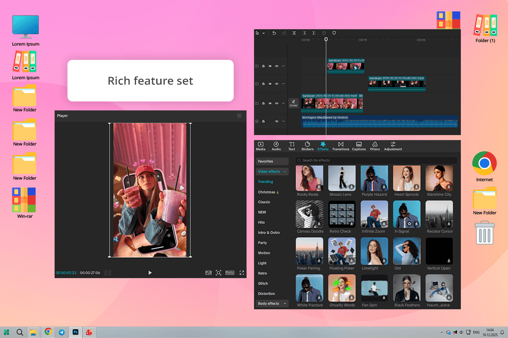 capcut split screen video editor