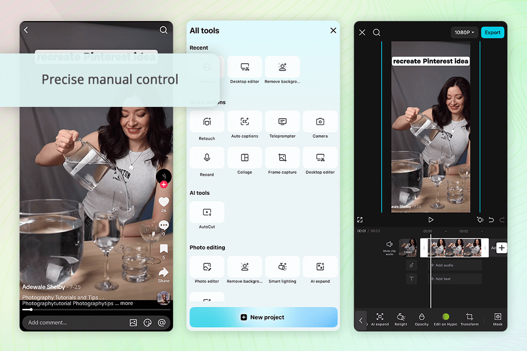 capcut interface