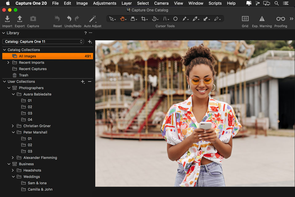 capture one pro photo editing app for mac interface
