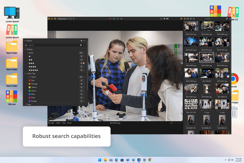 capture one pro photo organizing software interface