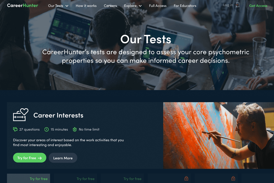 careerhunter interface