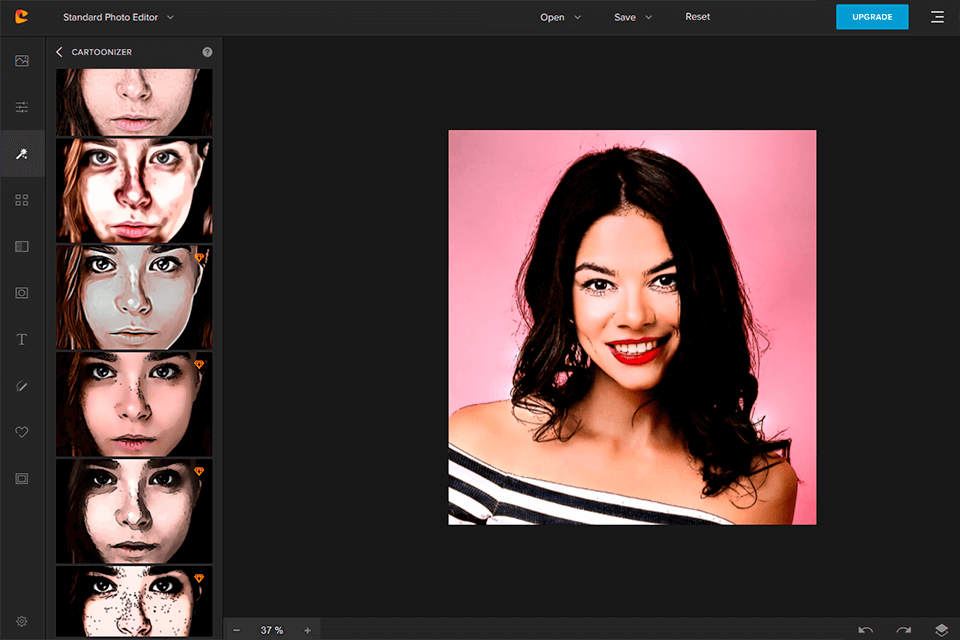 رسم كاريكاتوري لواجهة موقع صانع أفاتار