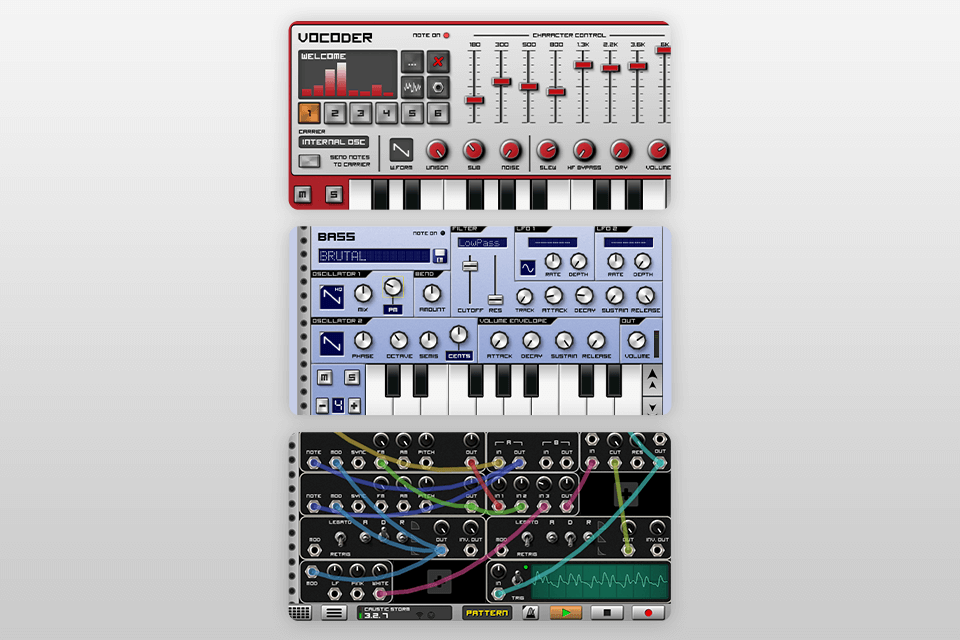 caustic 3 music producing app interface