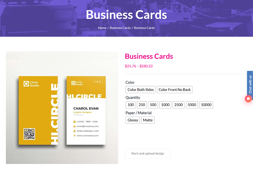 centercityprint online business card printing service