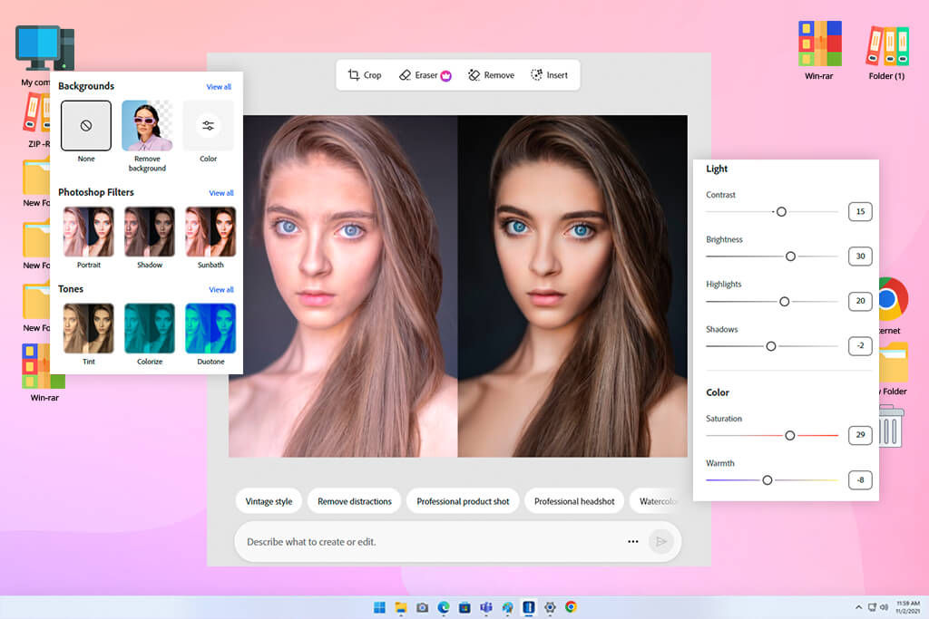 adobe express interface