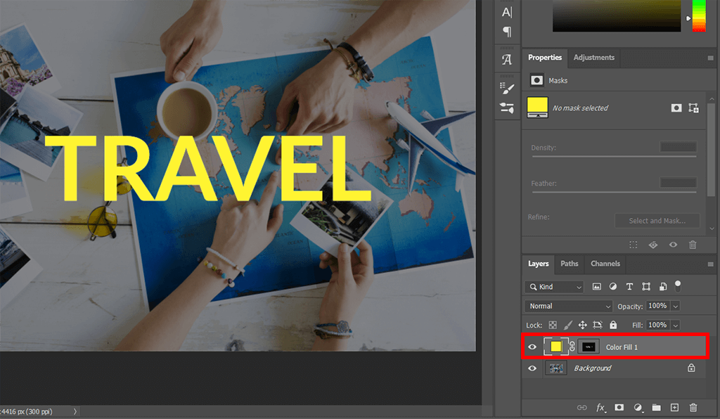 change the text color in photoshop choose another color