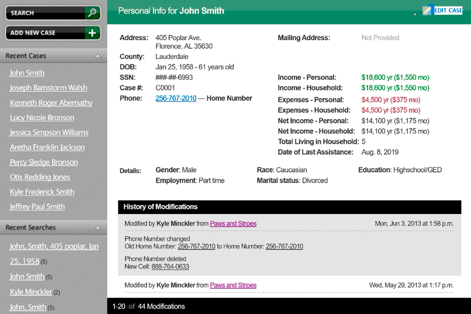 charitytracker interface
