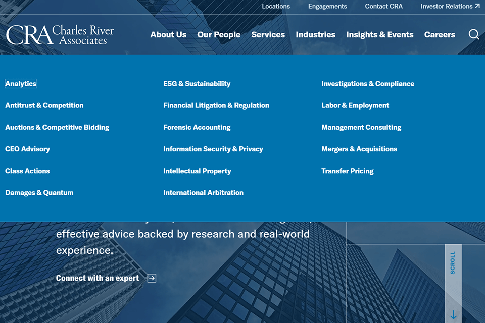charles river associates consulting company website