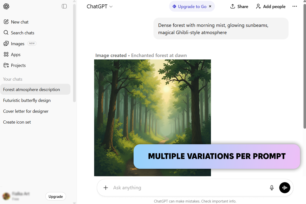 chatgpt dall-e ghibli ai generator interface