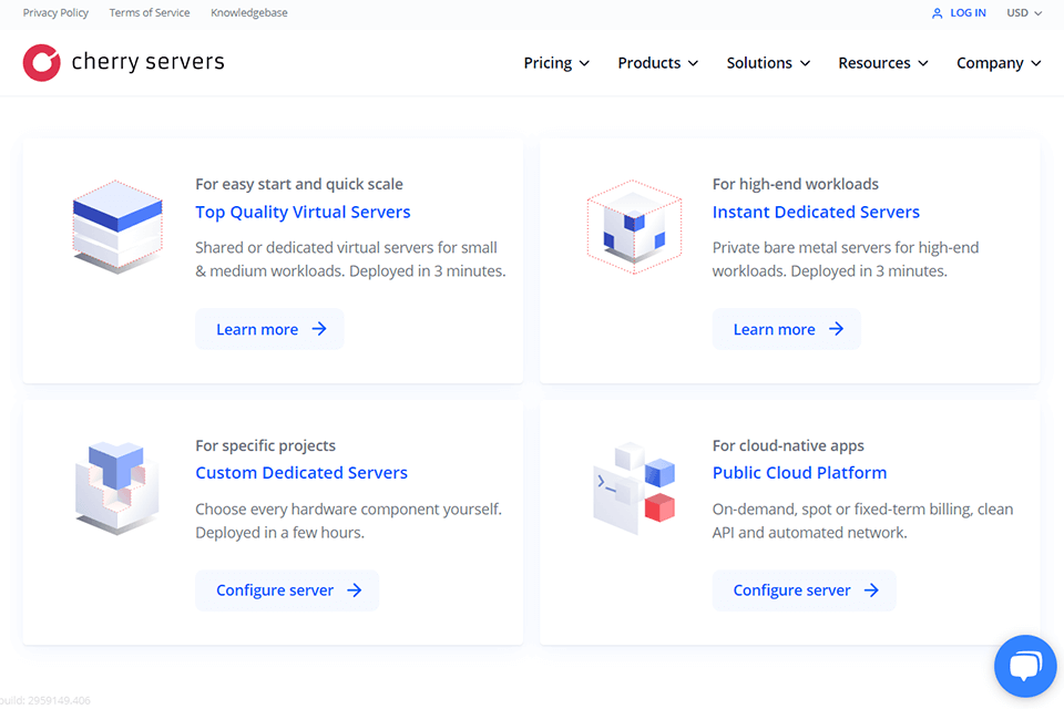 cherry servers types