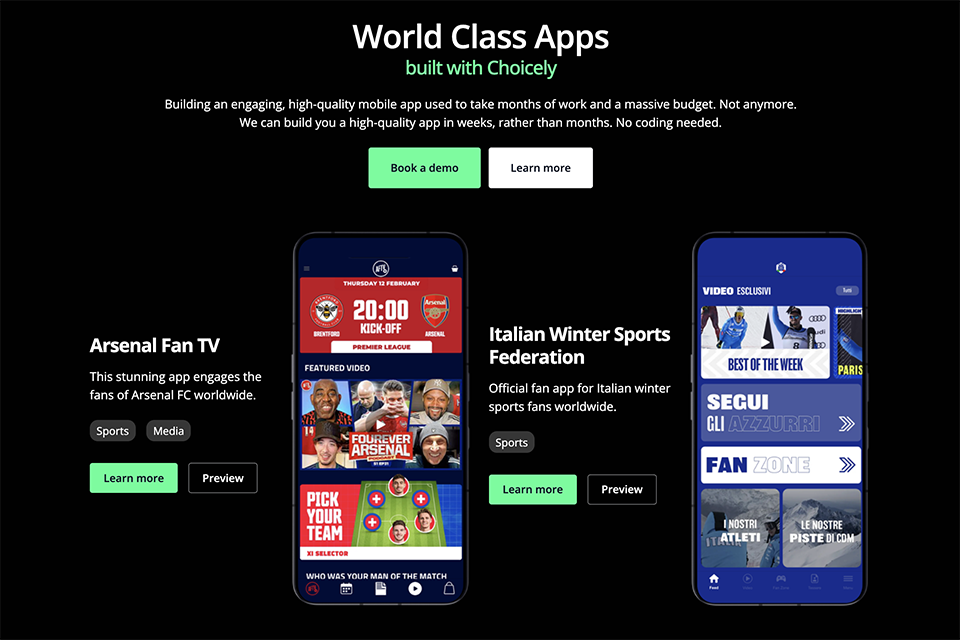 choicely free app builder