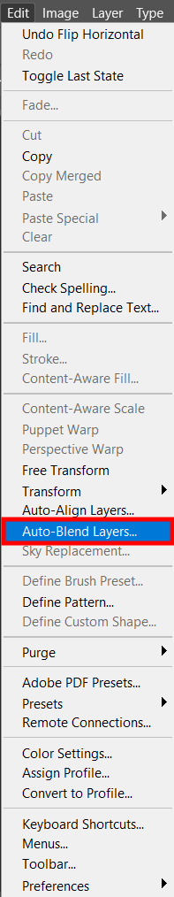 Auto blend layers photoshop как