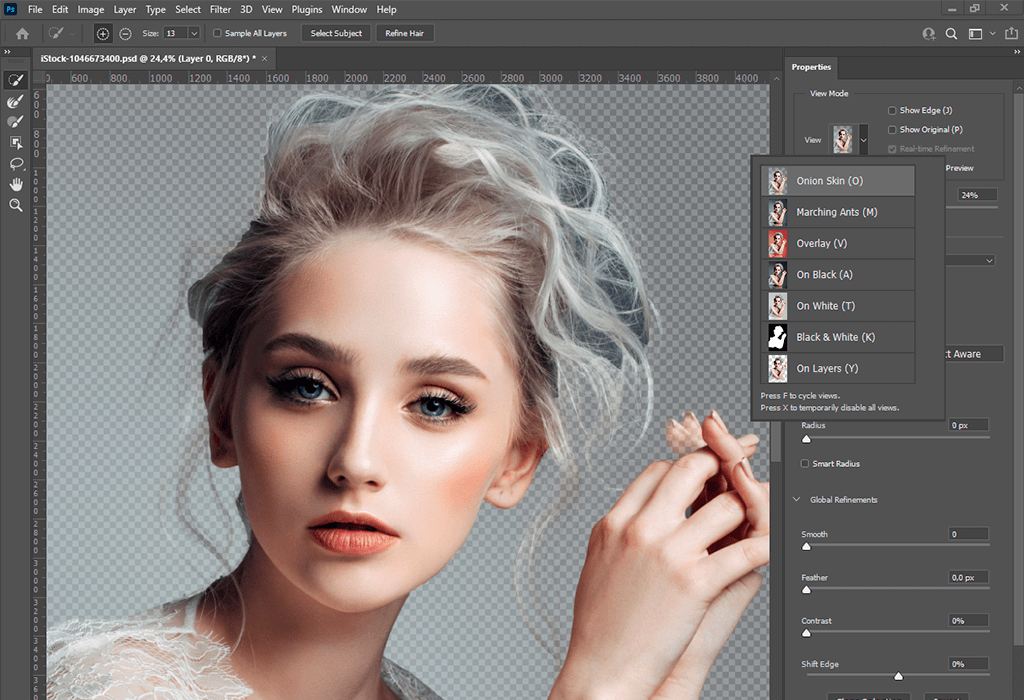 choose background colour for perfect photoshop cut out