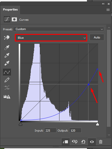 choose blue color to turn day into night in photoshop