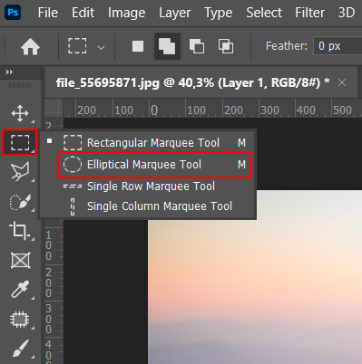 choose marquee tool to use in photoshop