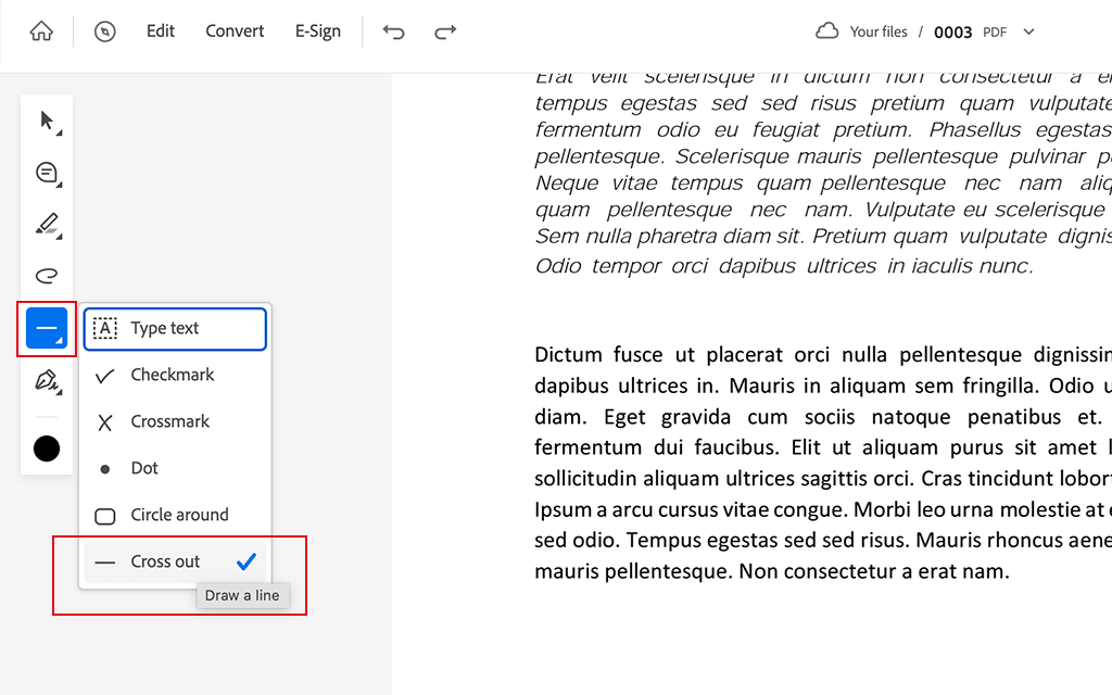 choose the line tool and draw on a pdf in adobe acrobat