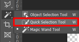 choose the quick selection tool to blend layers in photoshop