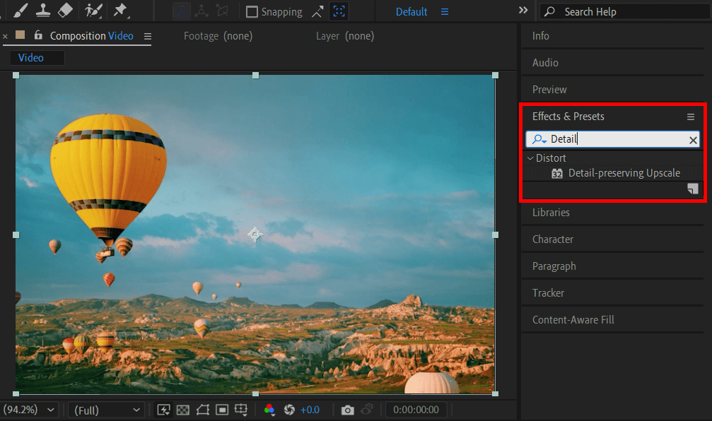 choose upscaling video effect