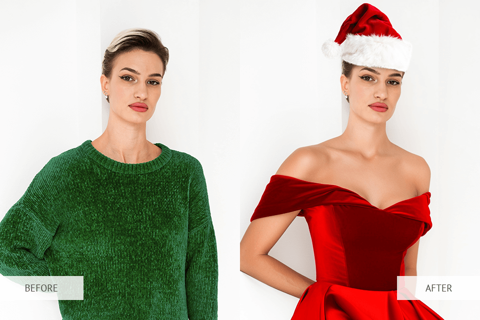 christmas hat on photo