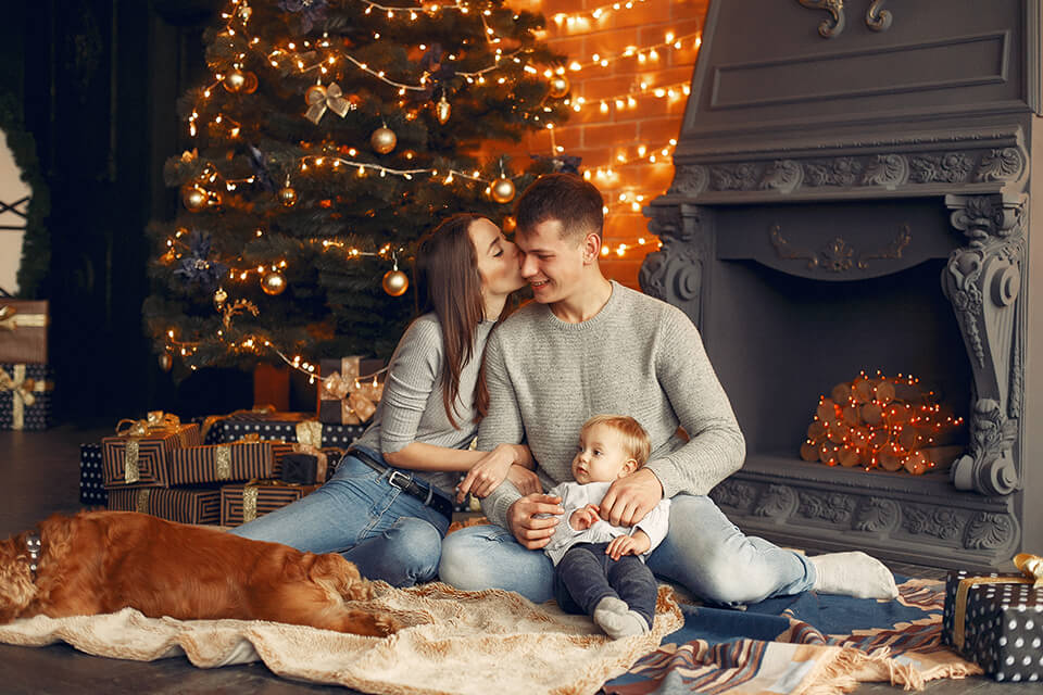 christmas photo ideas fireplace