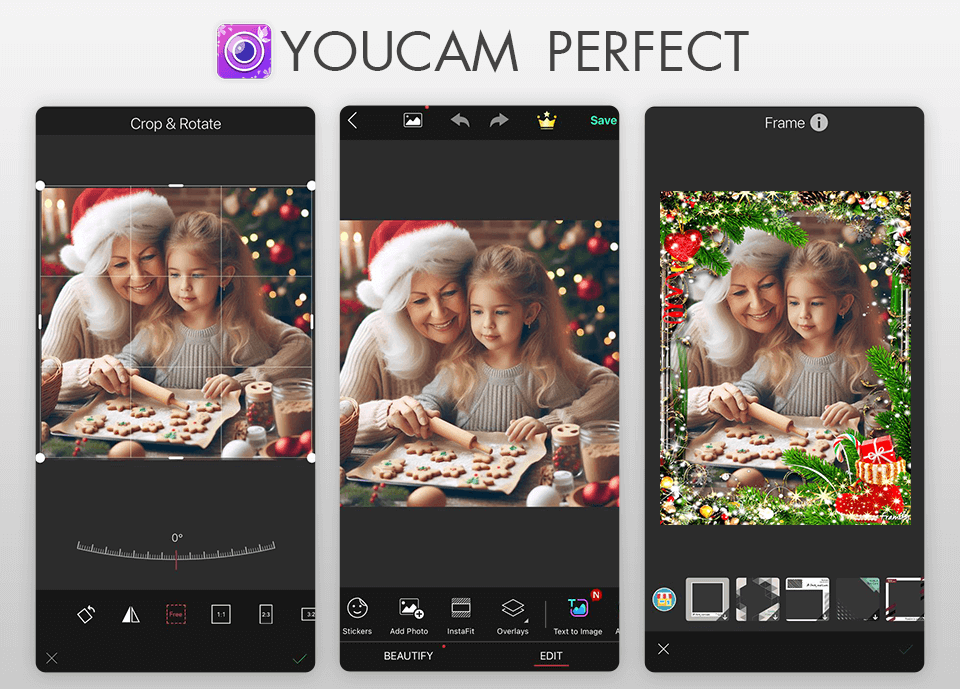 christmas picture frame app youcam perfect