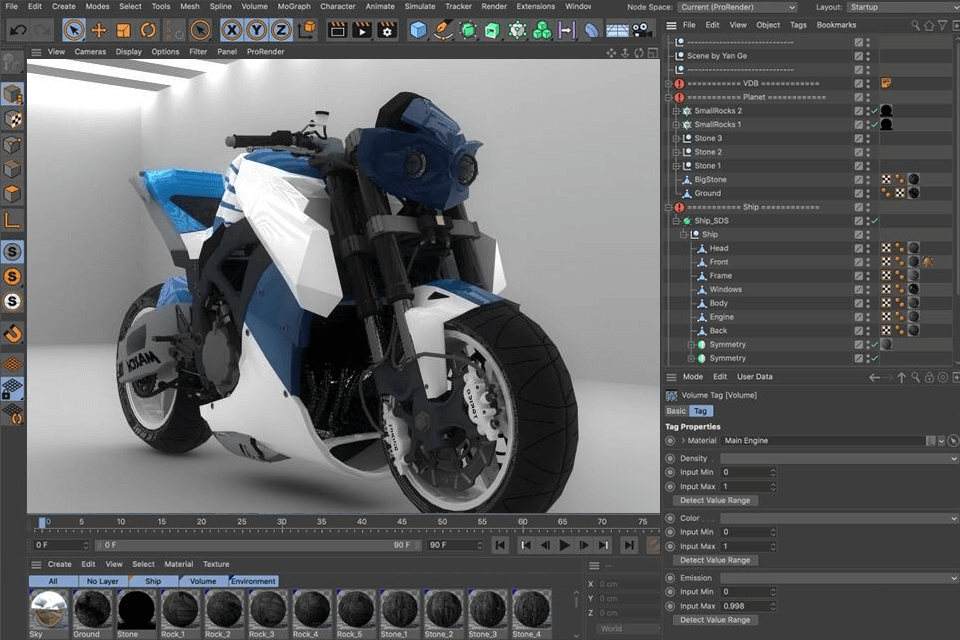 واجهة السينما 4d