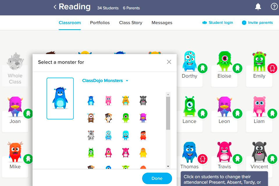 classdojo interface