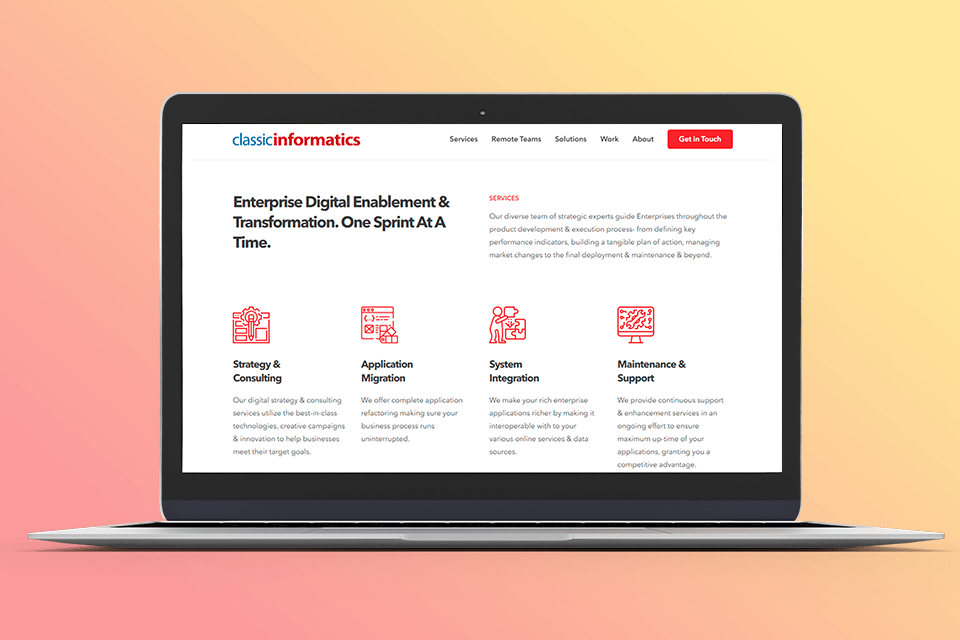 classic informatics web development company work example